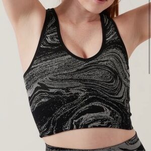 New Aurora Seamless shine Workout Athletic Tank Black Silver Size XS NWT